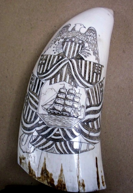 USS Vincennes Scrimshaw