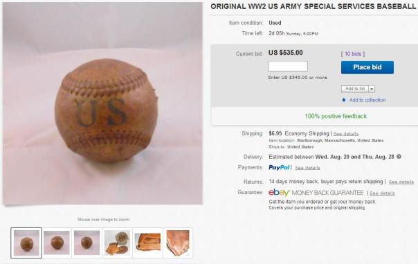 With two days remaining on this auction, the astronomically high bid is going to be a tough pill to swallow for the "winner." The seller is probably seeing dollar signs as he imagines $500+ for each ball that he lists.