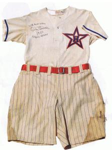 Hollywood Stars 1950 uniform. Note satin belt.