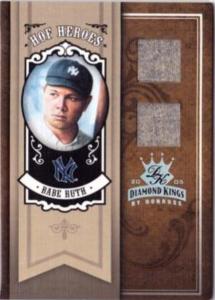 To make this limited edition insert card, Donruss destroyed one full set of Babe Ruth’s road gray uniforms.
