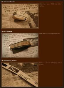 This screen capture shows bracelets were made from uniforms donated by the National World War II Museum. (Source: BandsforArms.com)