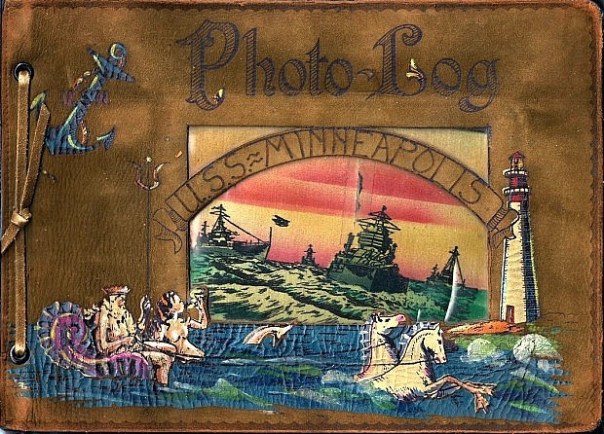 Owning a sailor's photos may seem odd to some, but they could be one-of-a-kind images that you otherwise might not see. This hand-painted USS Minneapolis photo album is a fine example (source: eBay image).