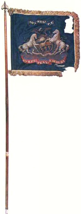 The second Regimental flag of the 6th Pennsylvania Cavalry - the unit in which my 3x great grandfather served (source: Pennsylvania capital Preservation Committee).