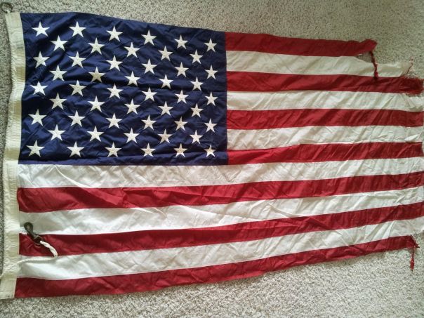 I obtained this flag from the ship's navigator a few years ago. The flag was presented to him by the chief signalman upon detaching from the ship, bound for a new command.