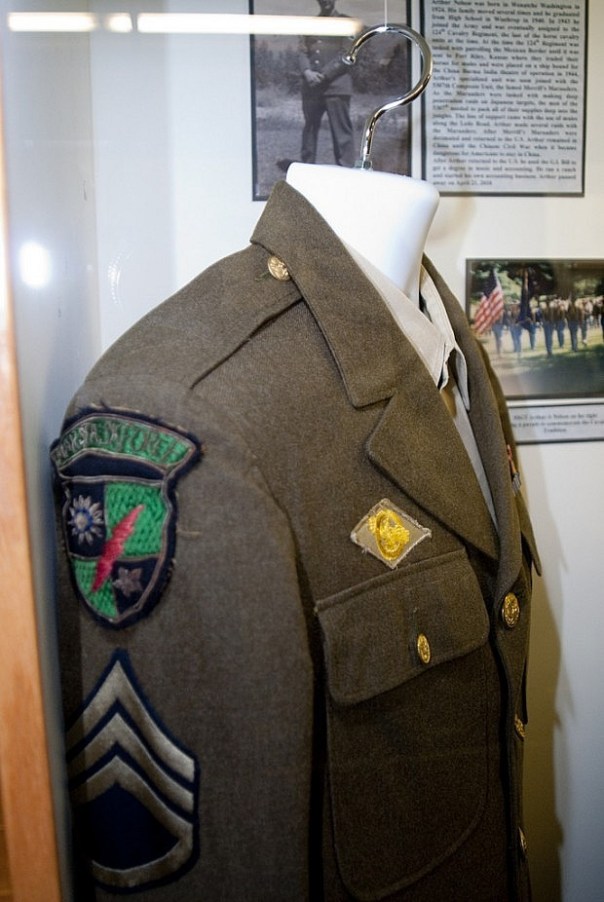 It is unfathomable to me that I stand a better chance locating this Merrill’s Marauders shoulder sleeve insignia patch than the overseas service bars/chevrons combination.